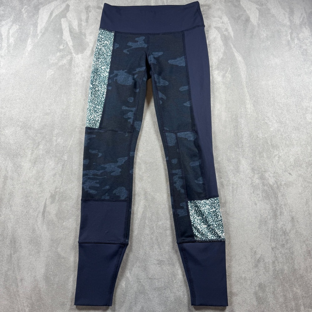 Lululemon Wunder Under Pant Full-On Blue Green‎ Camo Patch (Sashiko) size 8